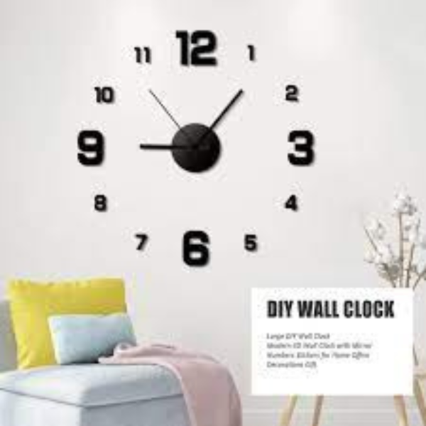 Creative Frameless DIY Wall Clock Wall Decal Home Silent Clock Living Room Office Wall Decoration