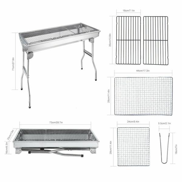 Portable Stainless Steel BBQ Grill